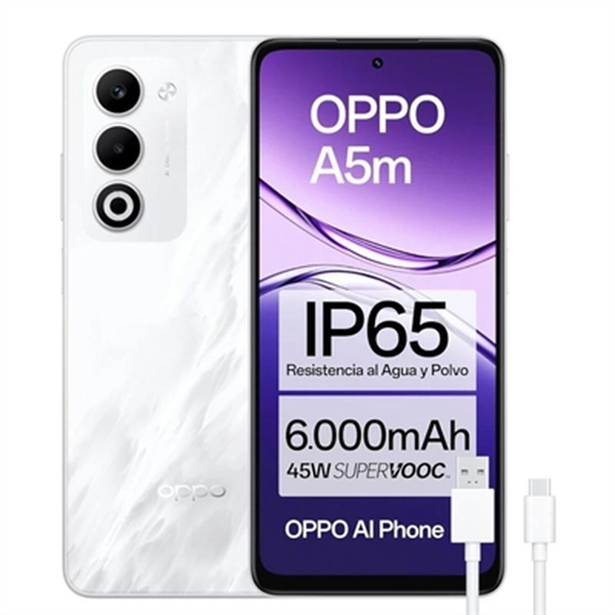 Smartphone Oppo A5M WHITE 6,67" Octa Core 8 GB RAM 256 GB Alb