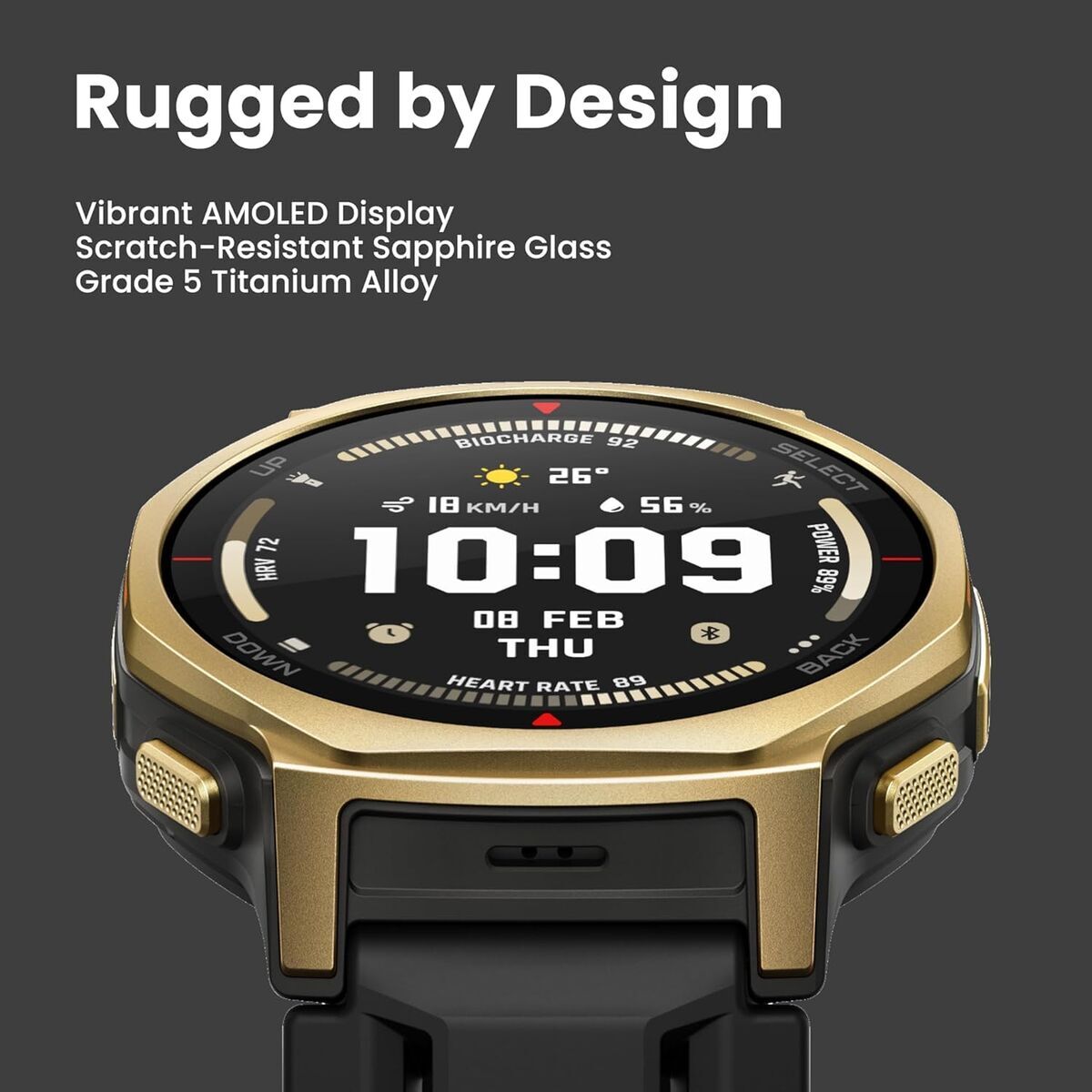 Smartwatch Amazfit T-Rex 3 Pro Auriu* 1,32" Ø 44 mm