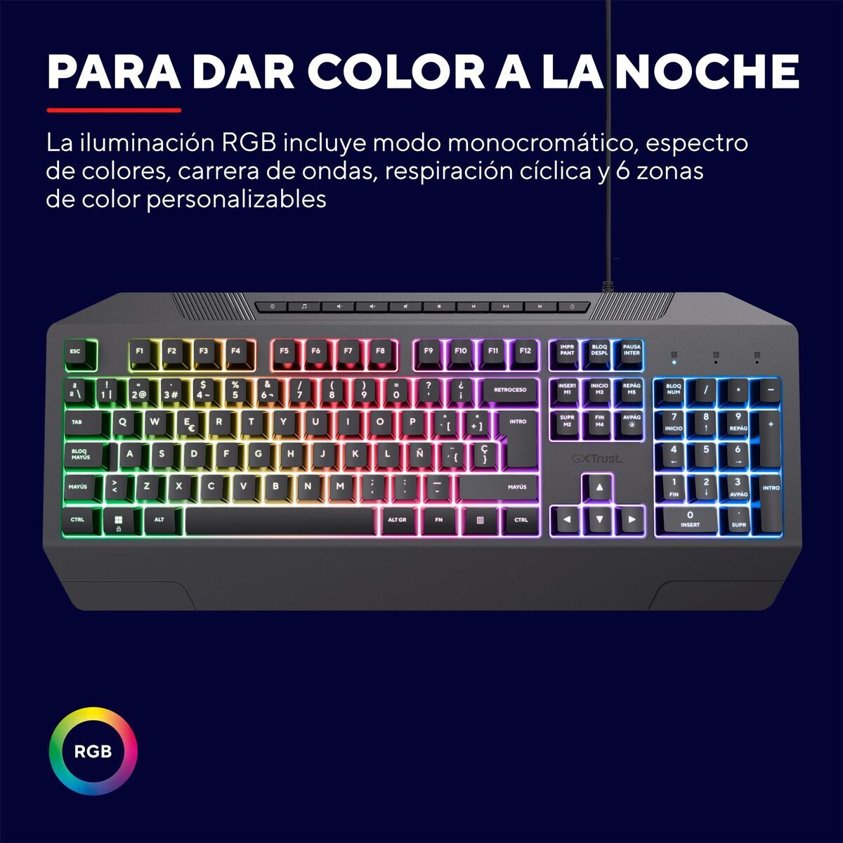 Tastatură Trust 24998 Negru Qwerty Spaniolă
