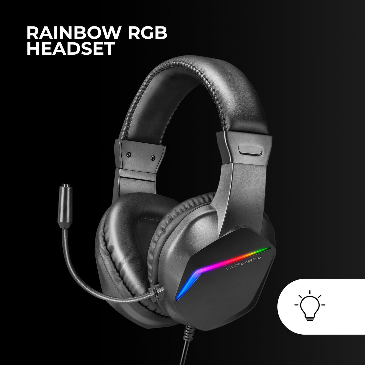 Tastatură și Mouse Mars Gaming MCPRGB3ES Negru Multicolor Qwerty Spaniolă (4 Unități)