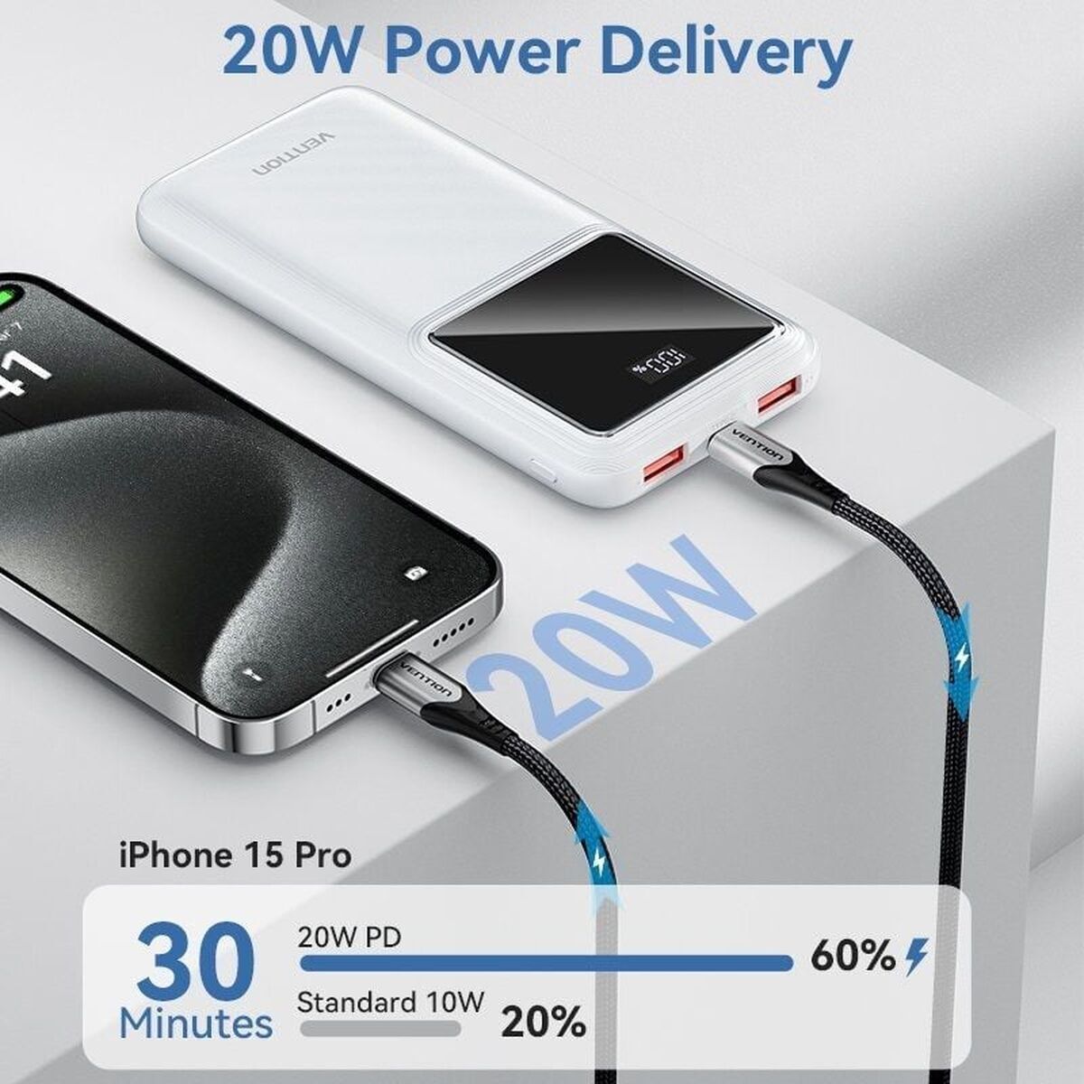Powerbank Vention FHKB0 Negru