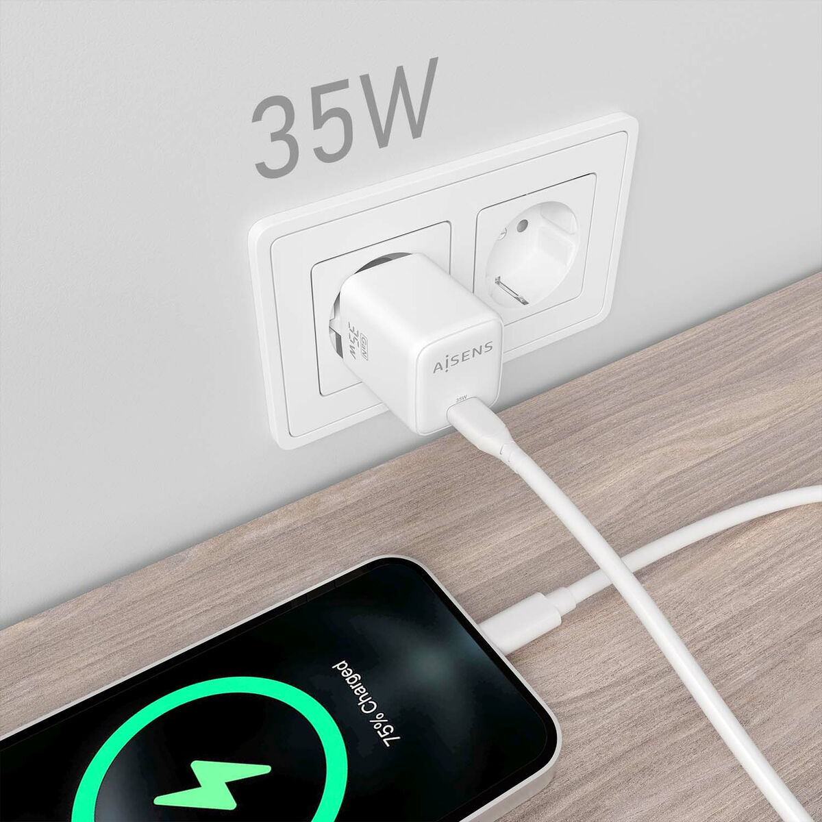 Încărcător de Perete Aisens ASCH-35W1P016-W Alb Multicolor 35 W