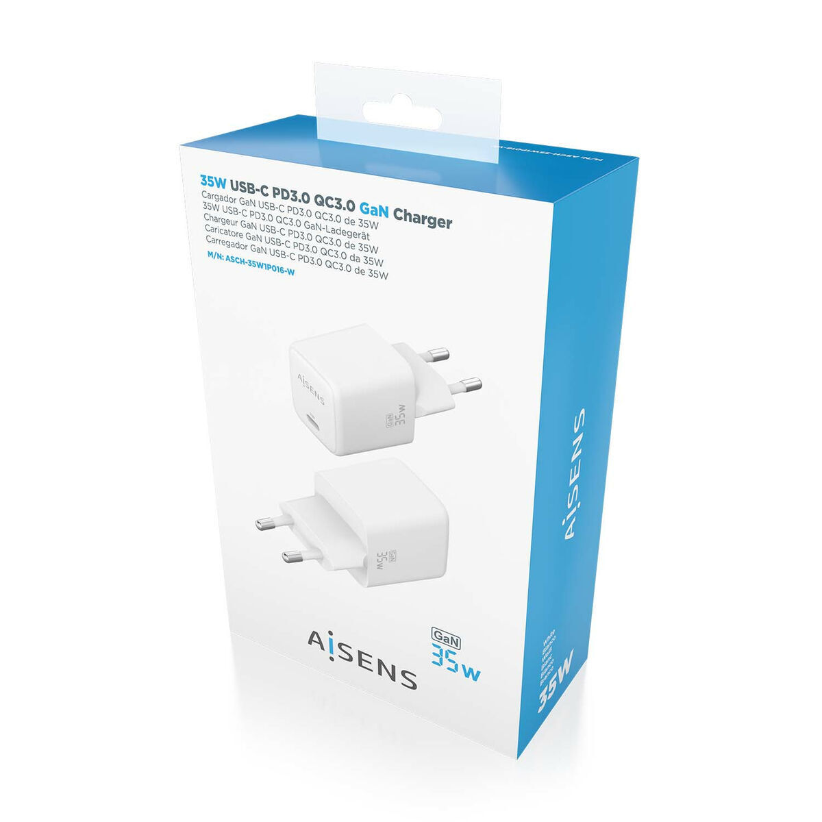 Încărcător de Perete Aisens ASCH-35W1P016-W Alb Multicolor 35 W