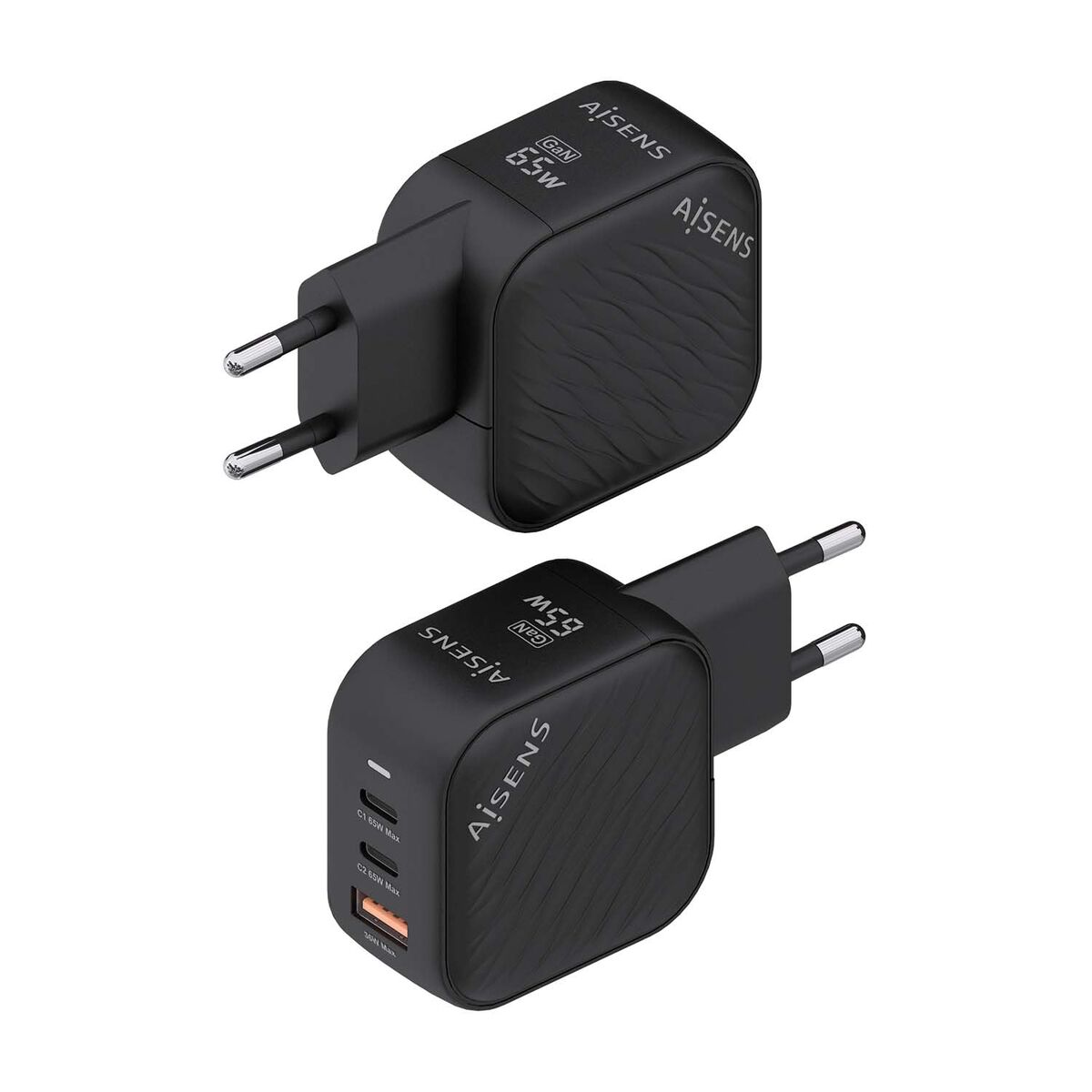 Încărcător de Perete Aisens ASCH-65W3P027-BK Negru Multicolor 65 W