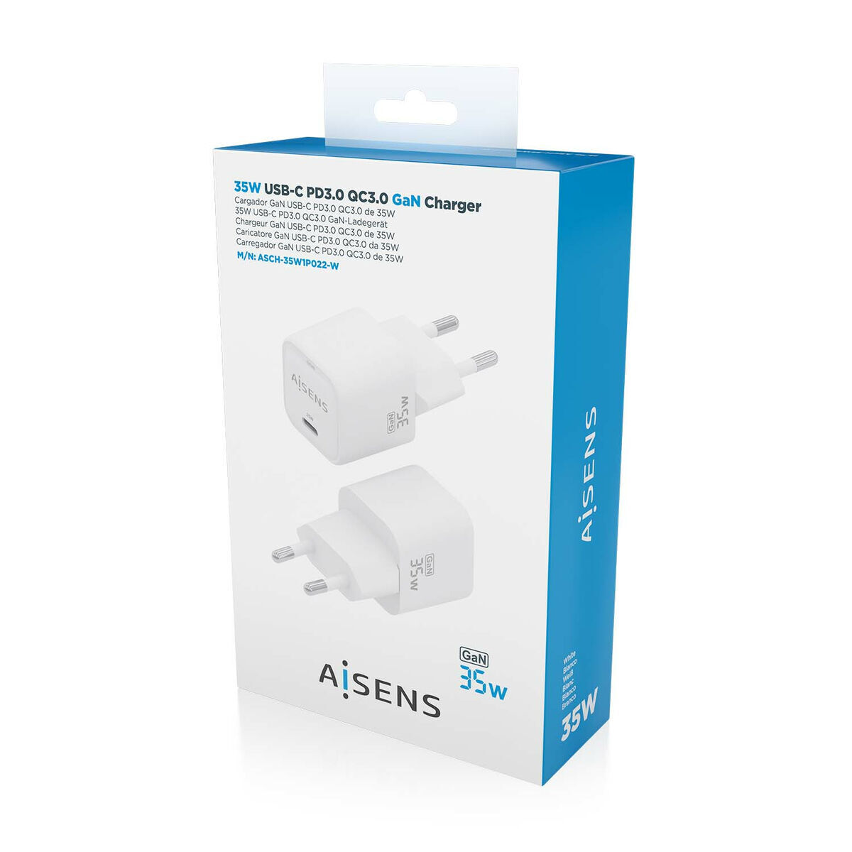 Încărcător de Perete Aisens ASCH-35W1P022-W Alb Multicolor 35 W