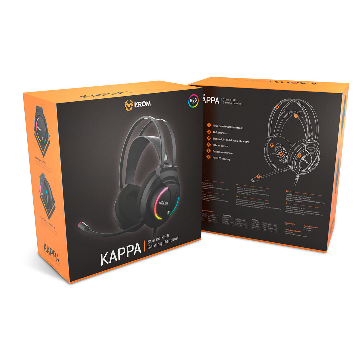 Căști cu Microfon Gaming Krom Kappa Negru