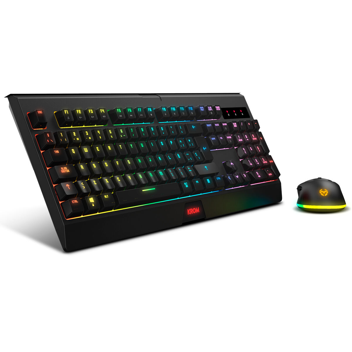 Tastatură și Mouse Krom Kabala Negru Multicolor Qwerty Spaniolă