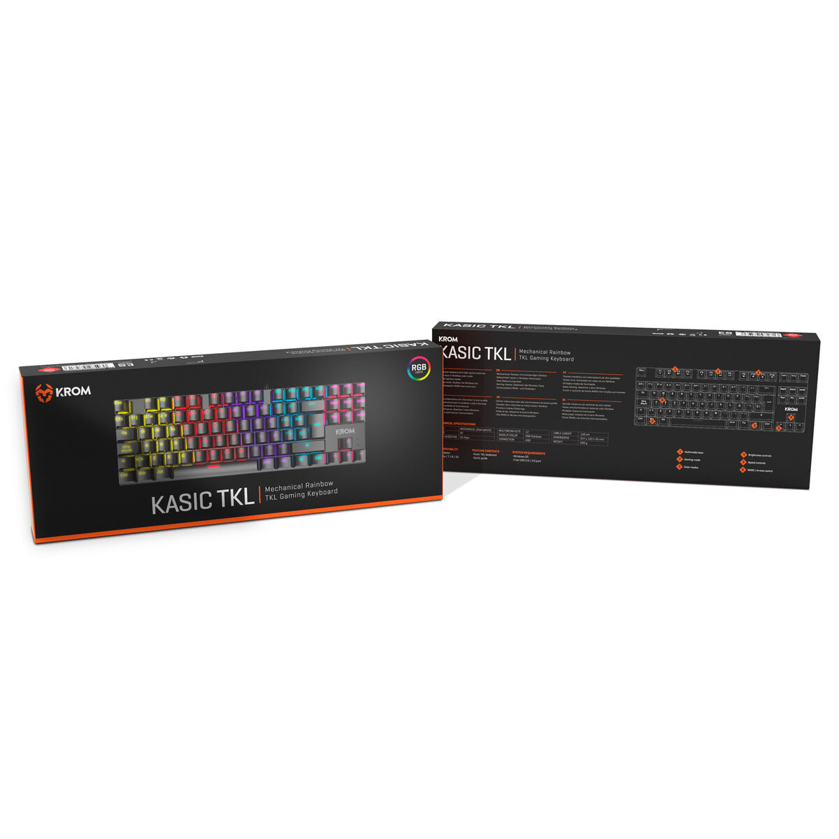 Tastatură Krom Kasic TKL Negru LED RGB Retroiluminat
