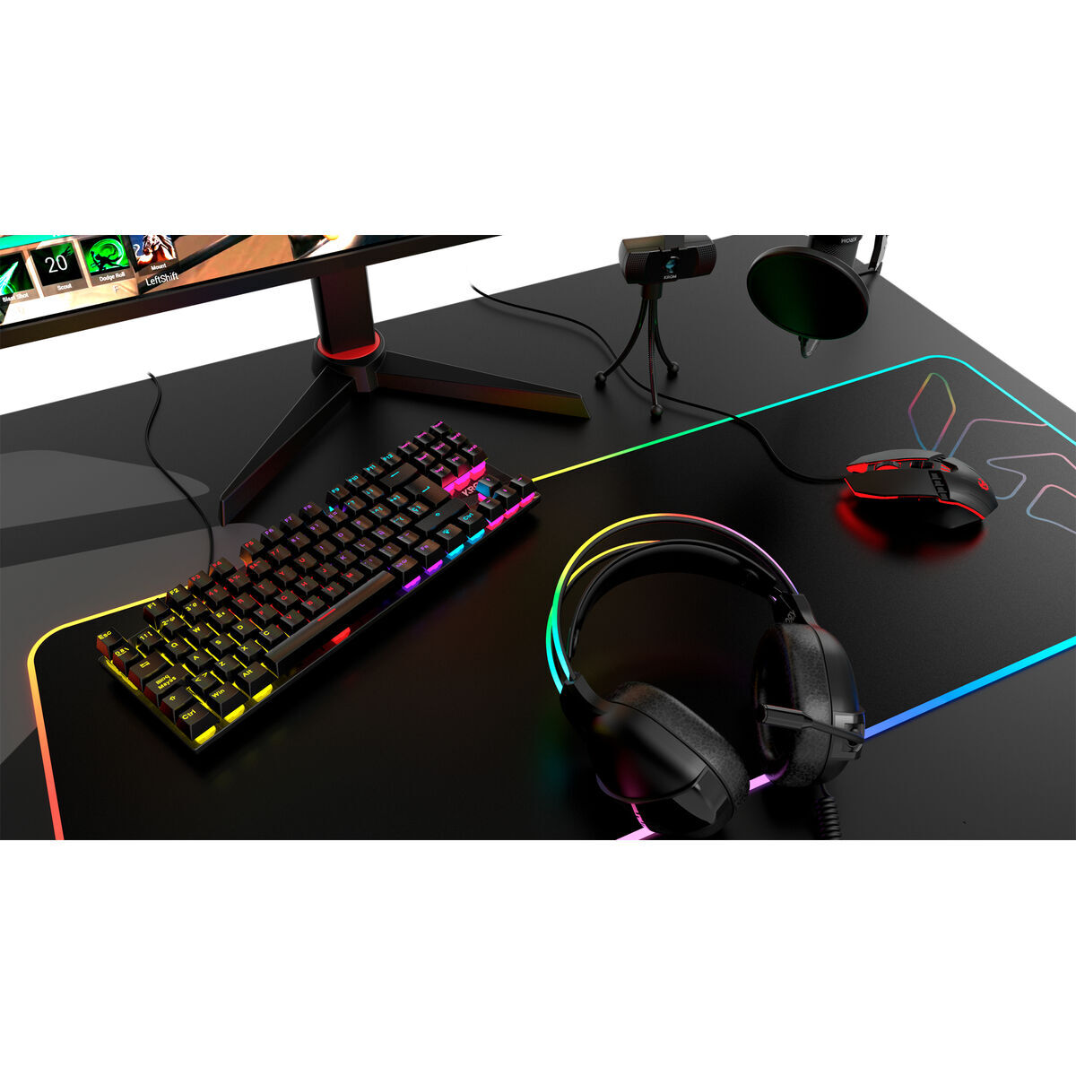 Tastatură Krom Kasic TKL Negru LED RGB Retroiluminat