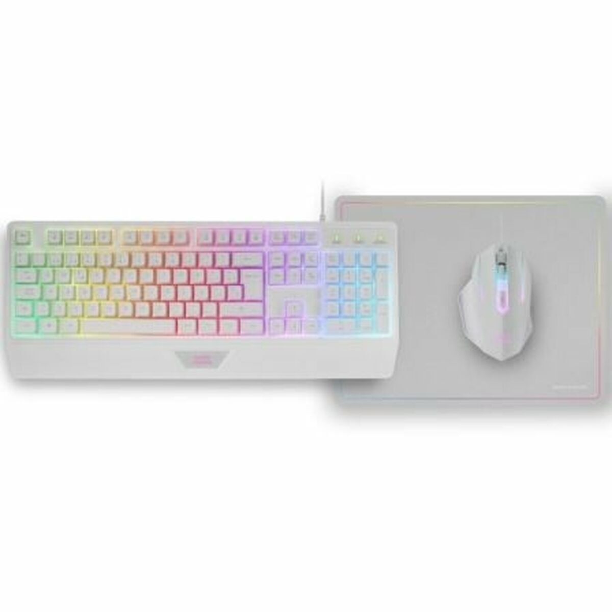 Tastatură Mars Gaming MCP124WES Alb Multicolor Qwerty Spaniolă (3 Unități)