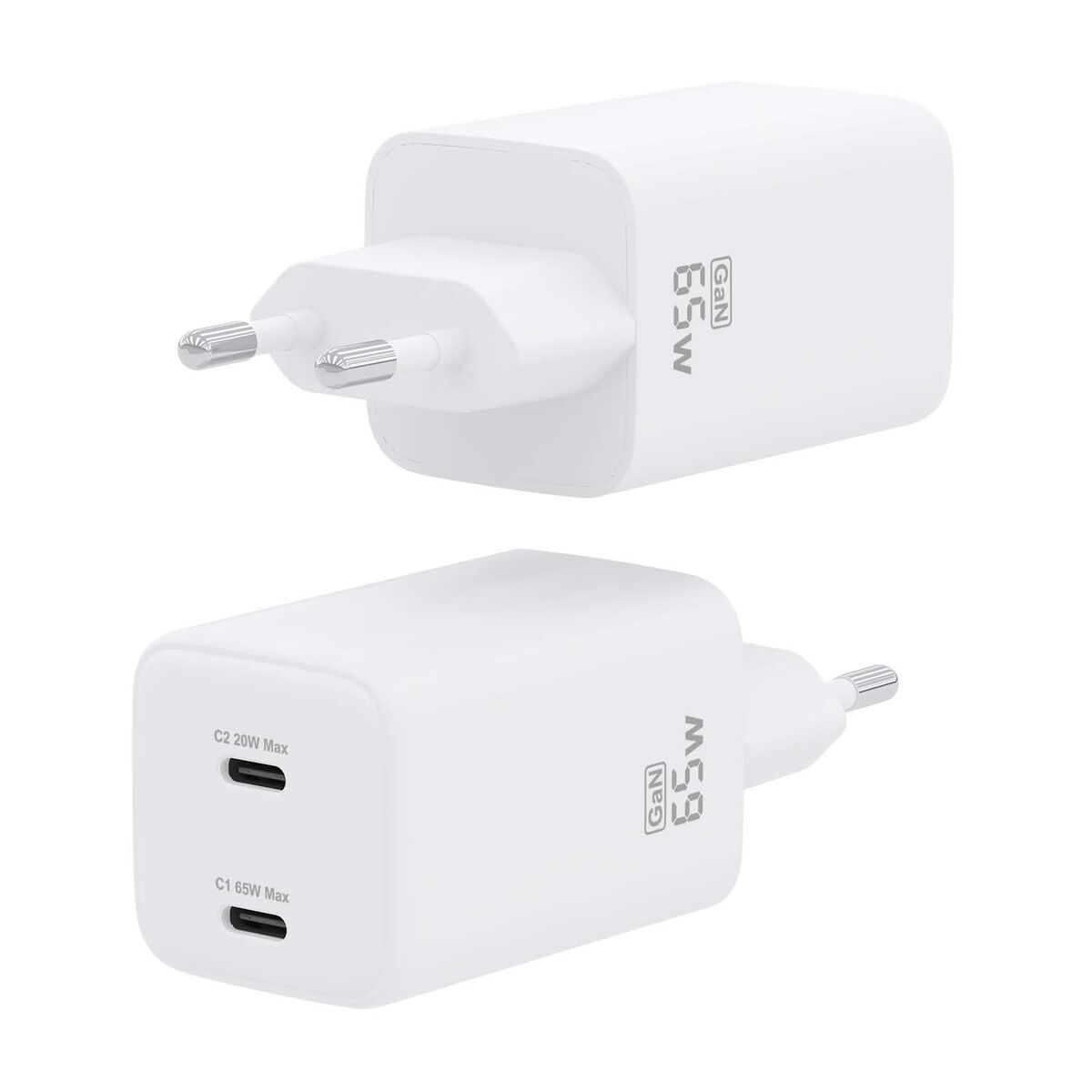 Încărcător de Perete Aisens ASCH-65W2P039-W Alb Multicolor 65 W