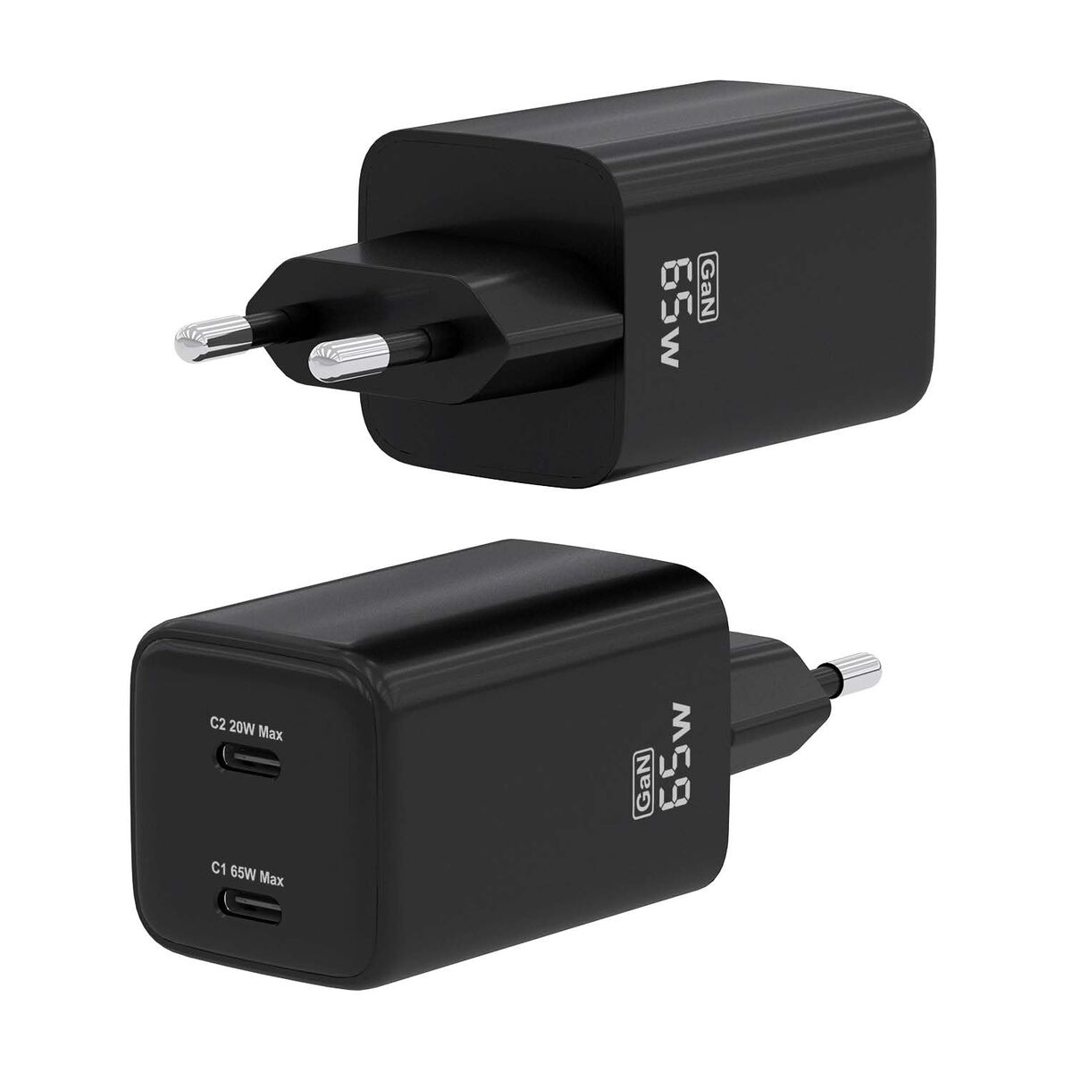Încărcător de Perete Aisens ASCH-65W2P040-BK Negru Multicolor 65 W