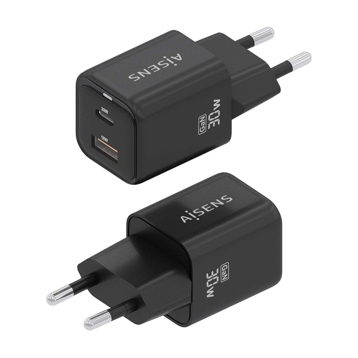 Încărcător de Perete Aisens ASCH-30W2P021-BK Negru Multicolor 33 W