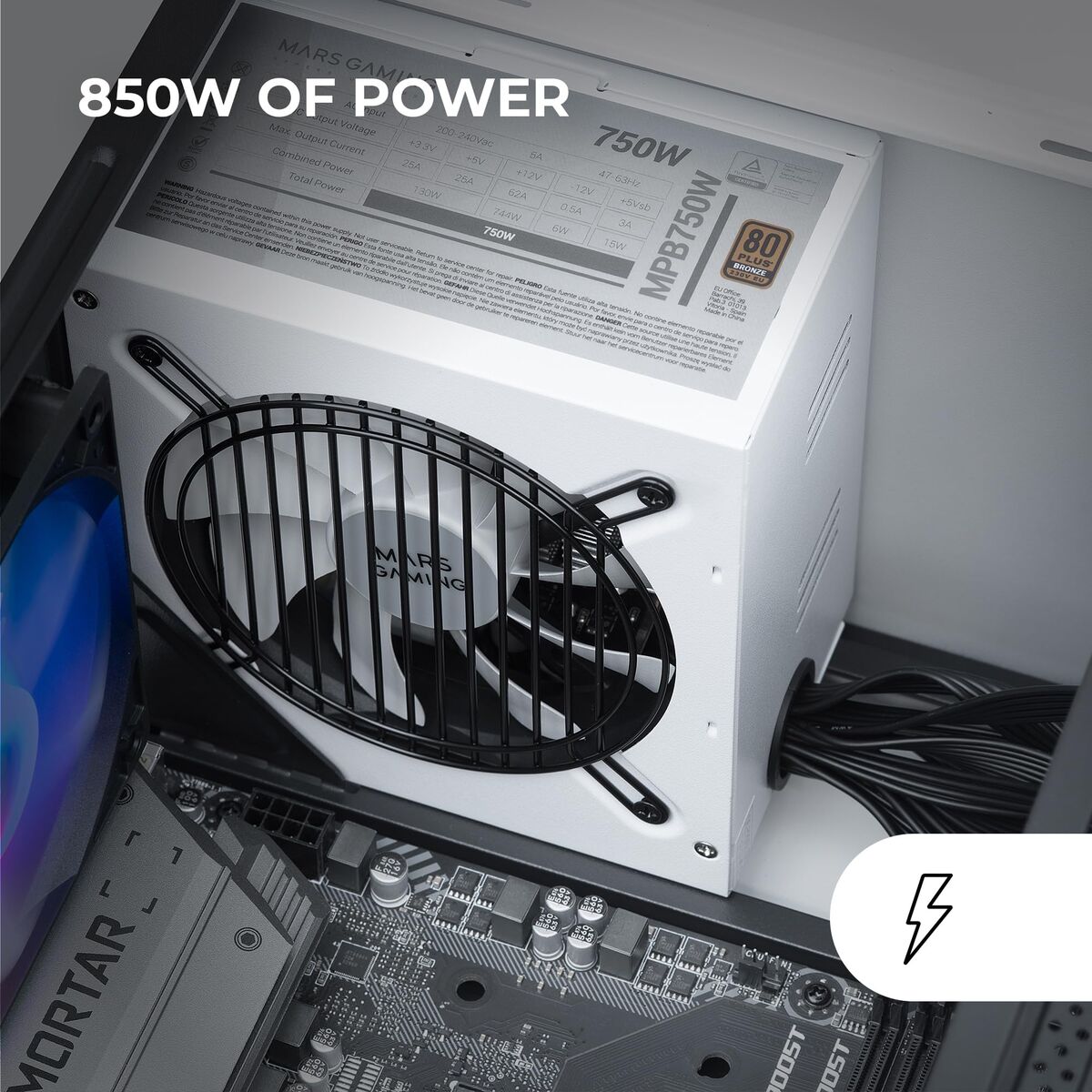 Sursă de Alimentare Mars Gaming MPIII850W 850 W 6 W 200 W