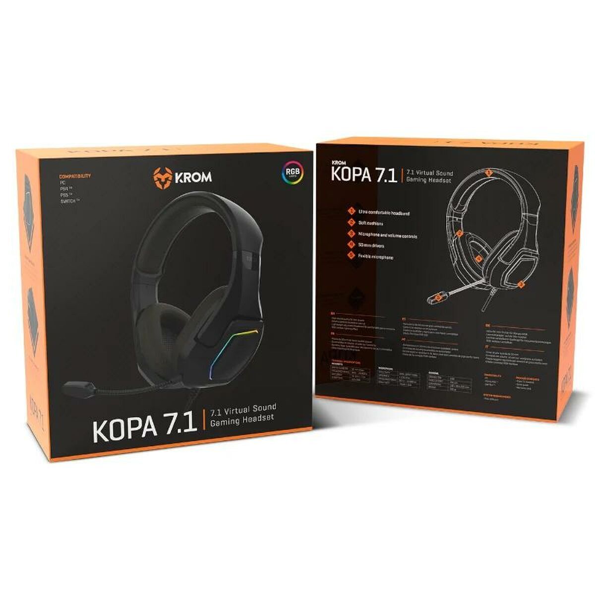 Căști Bluetooth cu Bandă de Cap Krom NXKROMKOPA71BK Negru