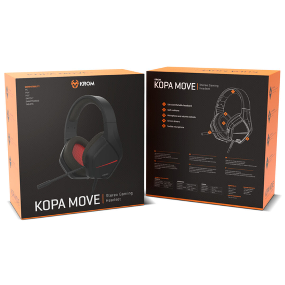 Căști cu Microfon Gaming Krom NXKROMKOPAMOVE Negru