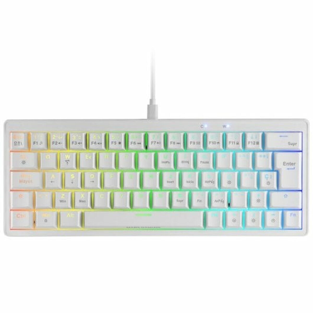 Tastatură Gaming Mars Gaming MKMINIPROWBES Qwerty US Alb