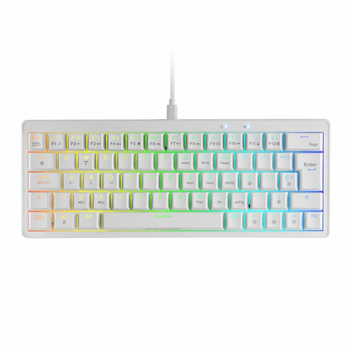 Tastatură Gaming Mars Gaming MKMINIPROWYES Qwerty US Alb