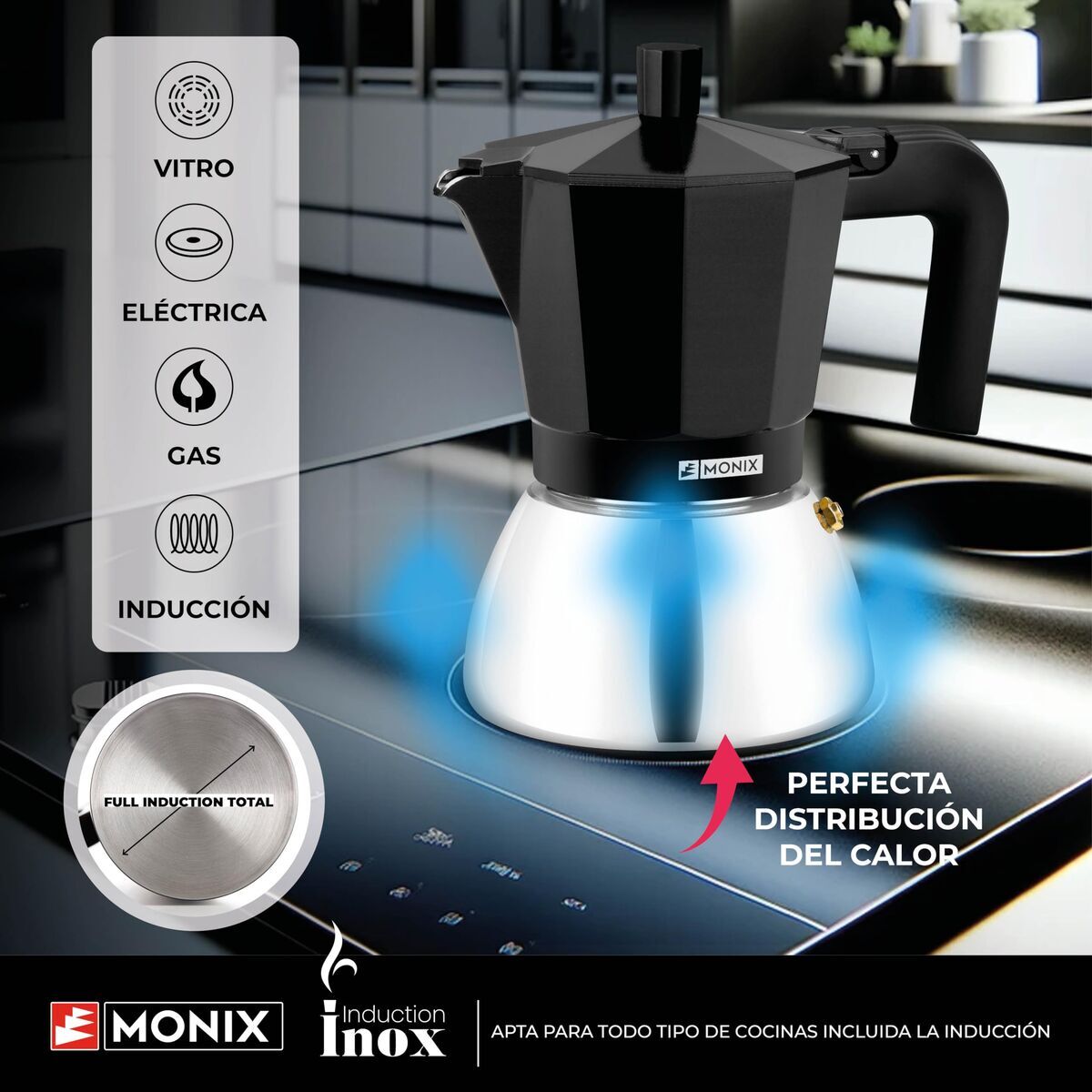 Cafetieră Italiană Monix M863006 Negru