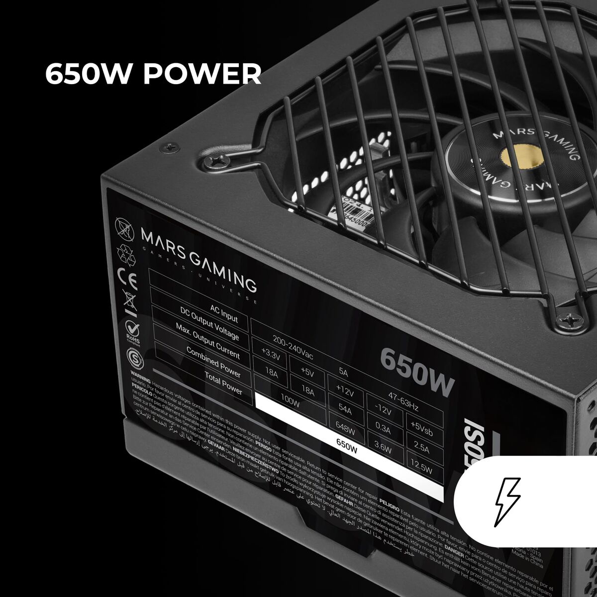 Sursă de Alimentare Mars Gaming TACMARS-MPB650SI 650 W 80 Plus Bronze
