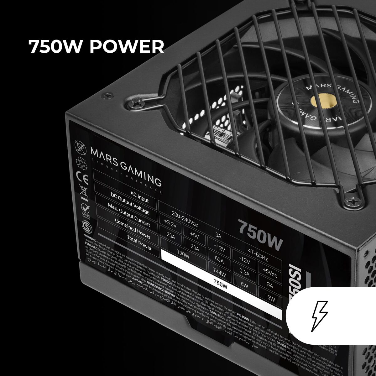 Sursă de Alimentare Mars Gaming TACMARS-MPB750SI 750 W 6 W 130 W 80 Plus Bronze