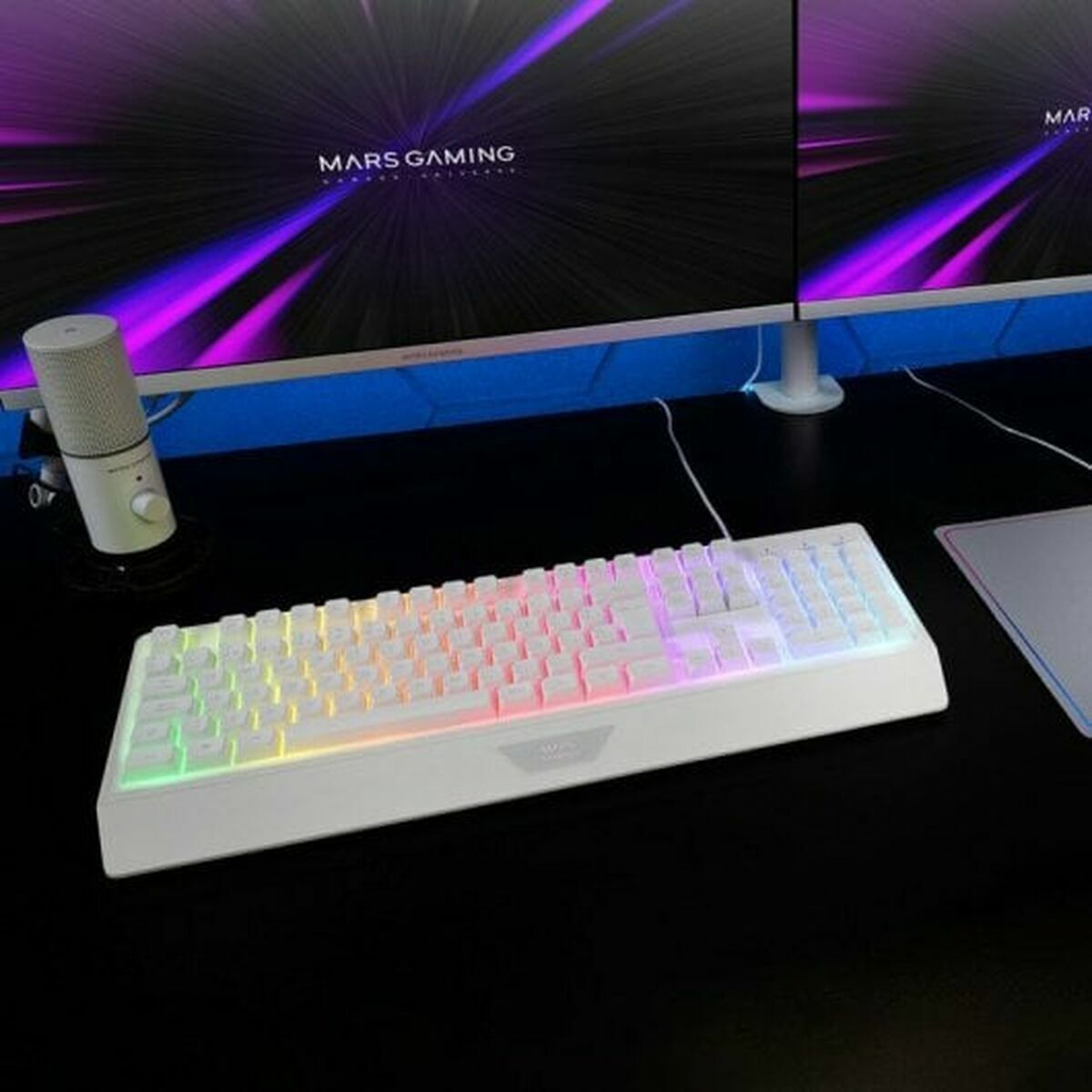 Mouse Gaming Mars Gaming MK124WES Alb Qwerty Spaniolă