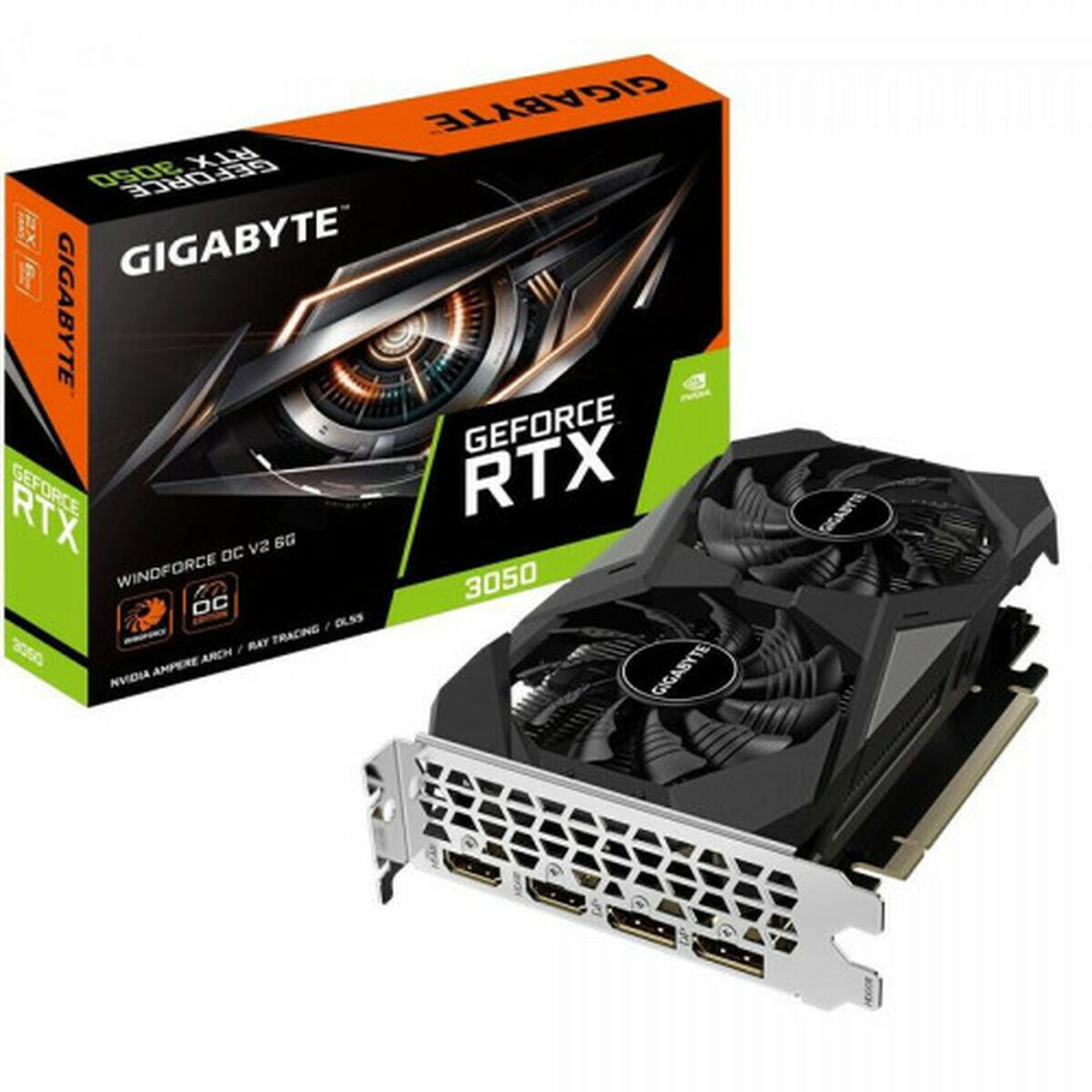Placă Grafică Gigabyte GV-N3050WF2OCV2-6GD Nvidia GeForce RTX 3050 6 GB GDDR6