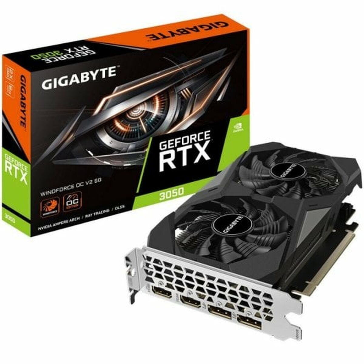 Placă Grafică Gigabyte GV-N3050WF2OCV2-6GD Nvidia GeForce RTX 3050 6 GB GDDR6