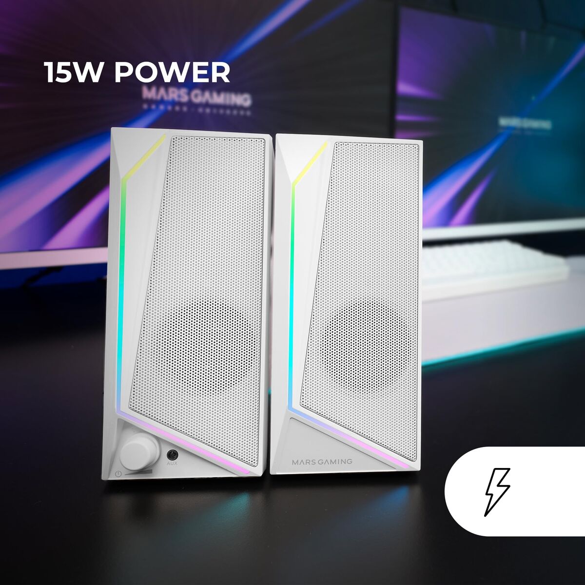 Difuzoare PC Mars Gaming MS72W Alb 15 W 4 W