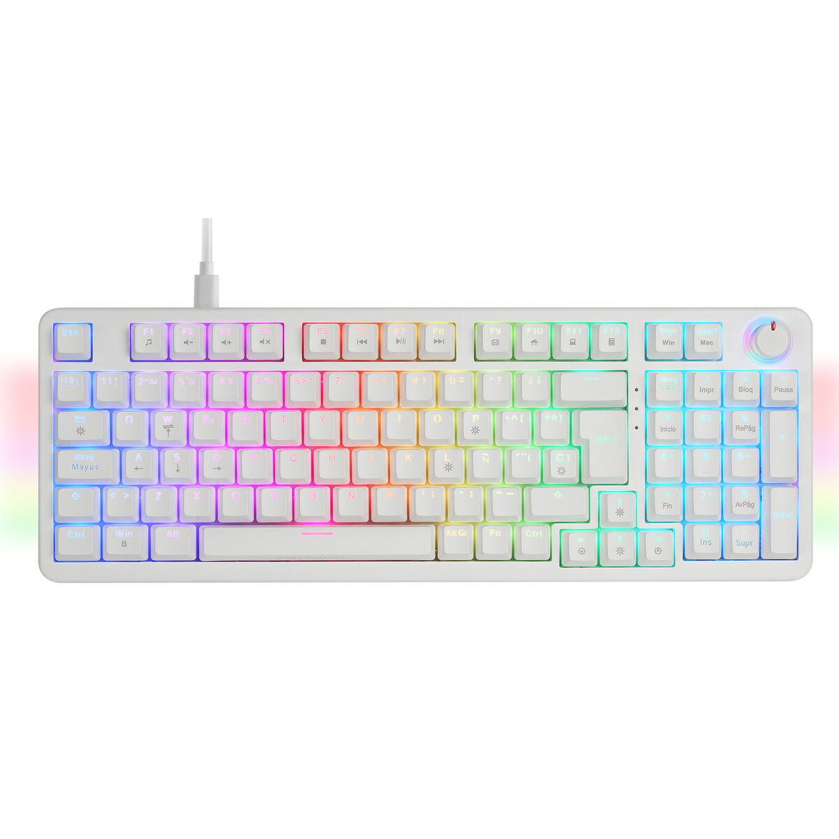 Tastatură Gaming Mars Gaming MKPROWBES Alb Qwerty Spaniolă