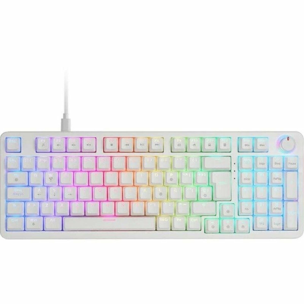 Tastatură Gaming Mars Gaming MKPROWYES Alb Qwerty Spaniolă