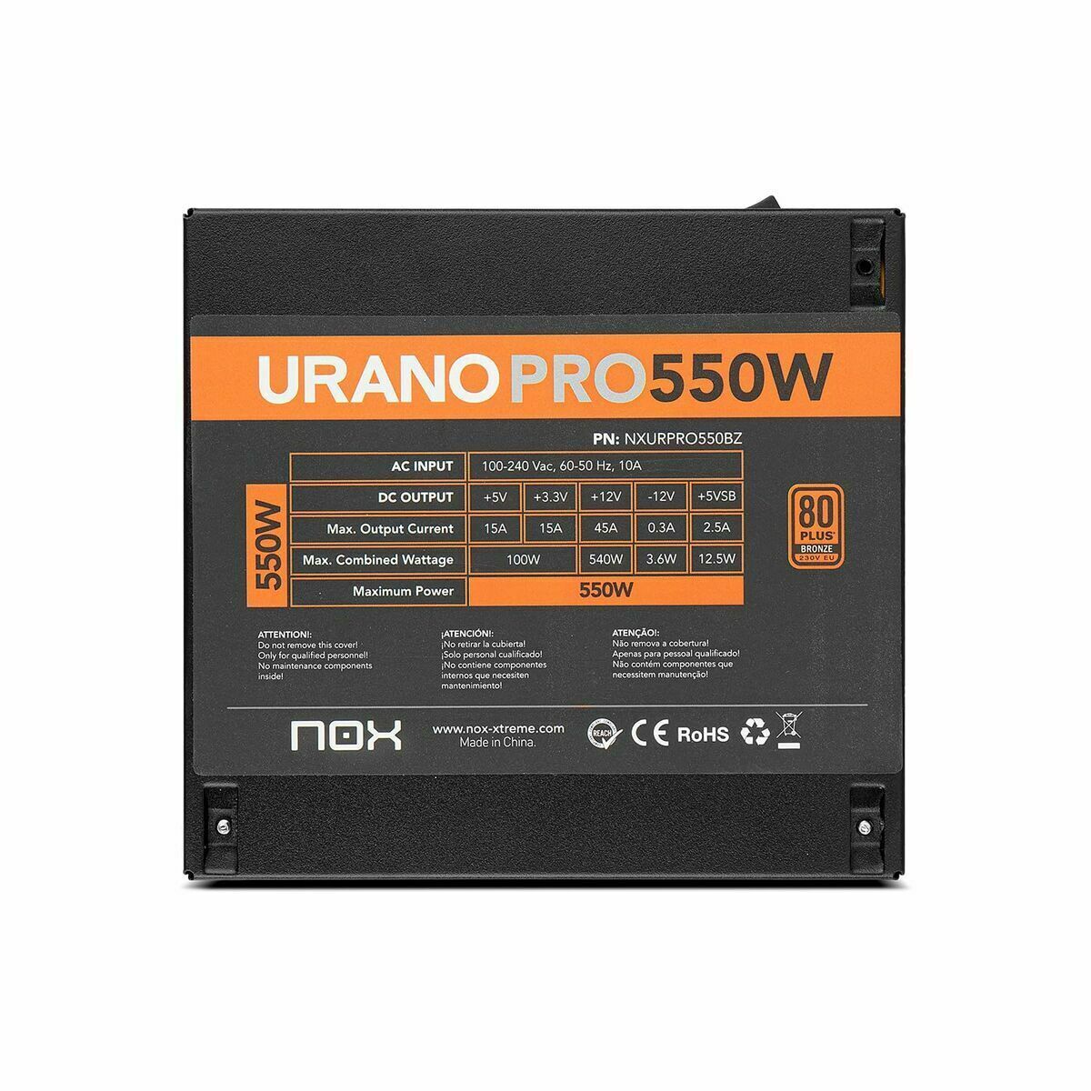 Sursă de Alimentare Nox NXURPRO550BZ ATX 550 W 80 Plus Bronze