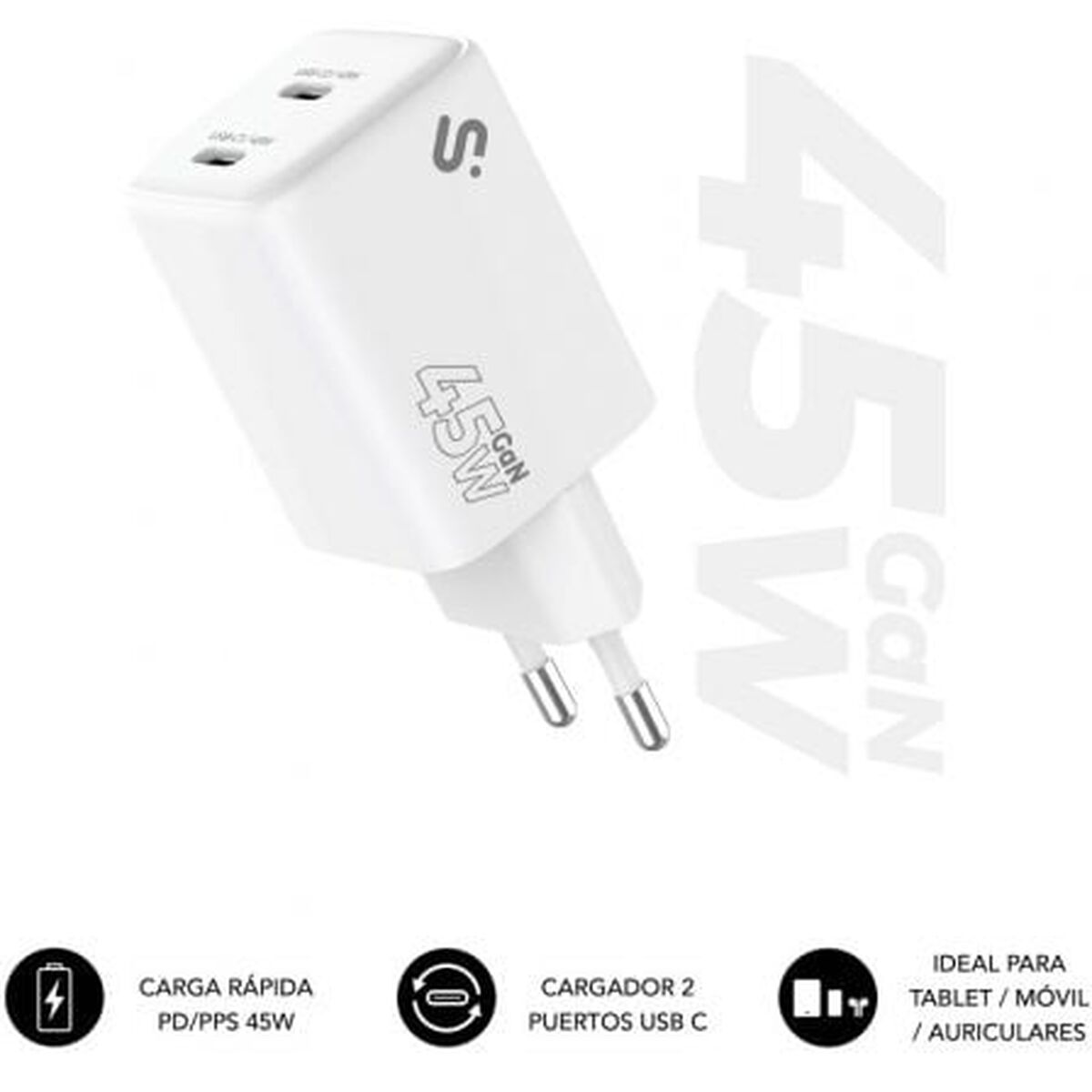 Încărcător de Perete Subblim SUBCHG-6G4520 Alb 120 W 45 W