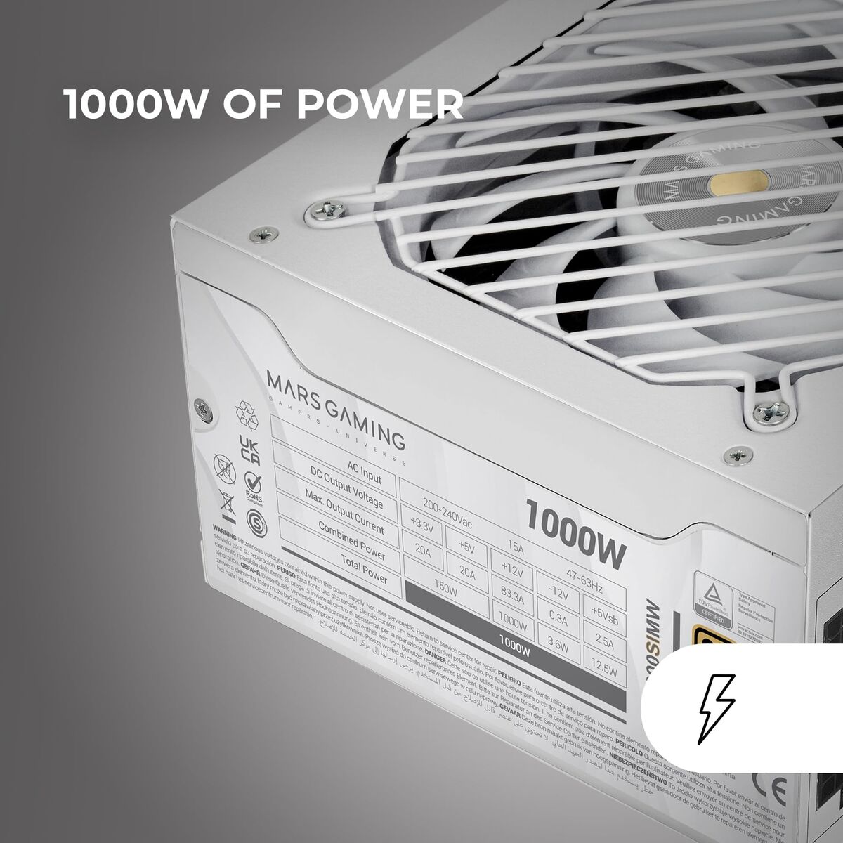 Sursă de Alimentare Mars Gaming MPB1000SIMW 1000 W 80 Plus Gold