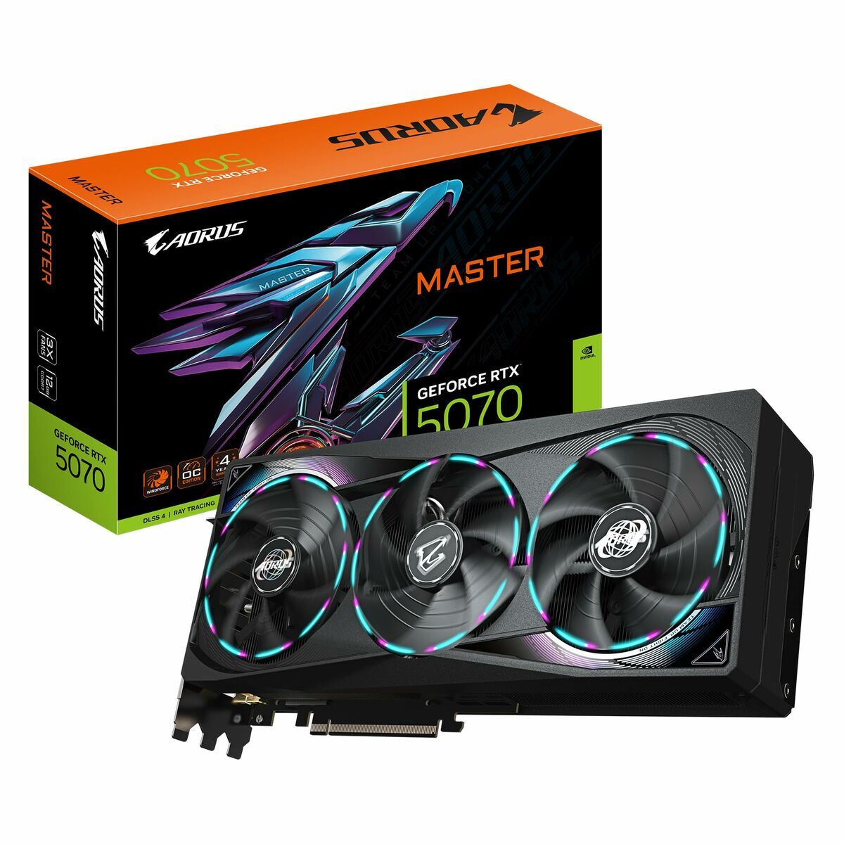 Placă Grafică Gigabyte AORUS GeForce RTX 5070 MASTER 12G nvidia geforce rtx 5070 12 GB GDDR6 GDDR7