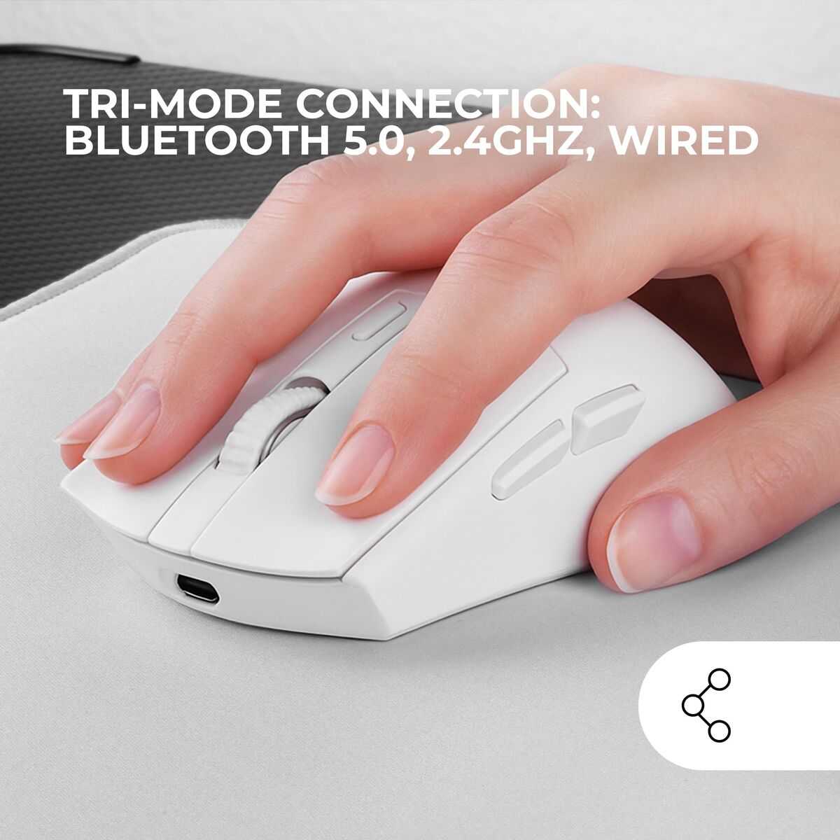 Mouse Mars Gaming MMT3W Alb Negru