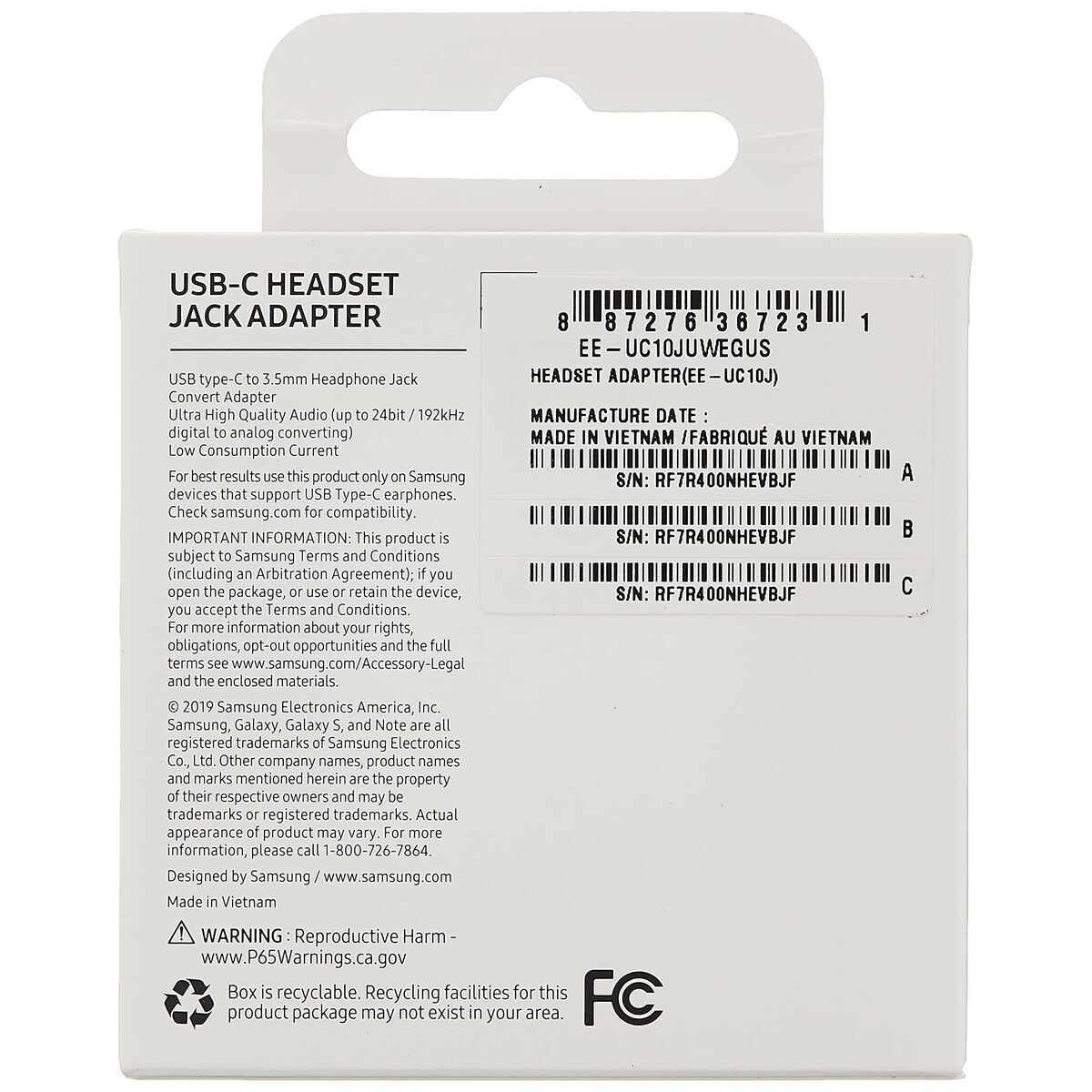 Adaptor USB-C la Jack 3.5 mm Samsung EE-UC10JUWE