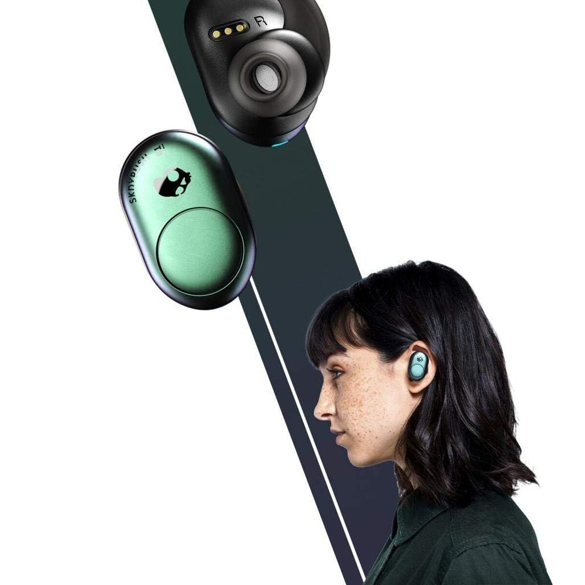 Căști fără fir cu carcasă de încărcare Skullcandy 414-059-8302 Gri