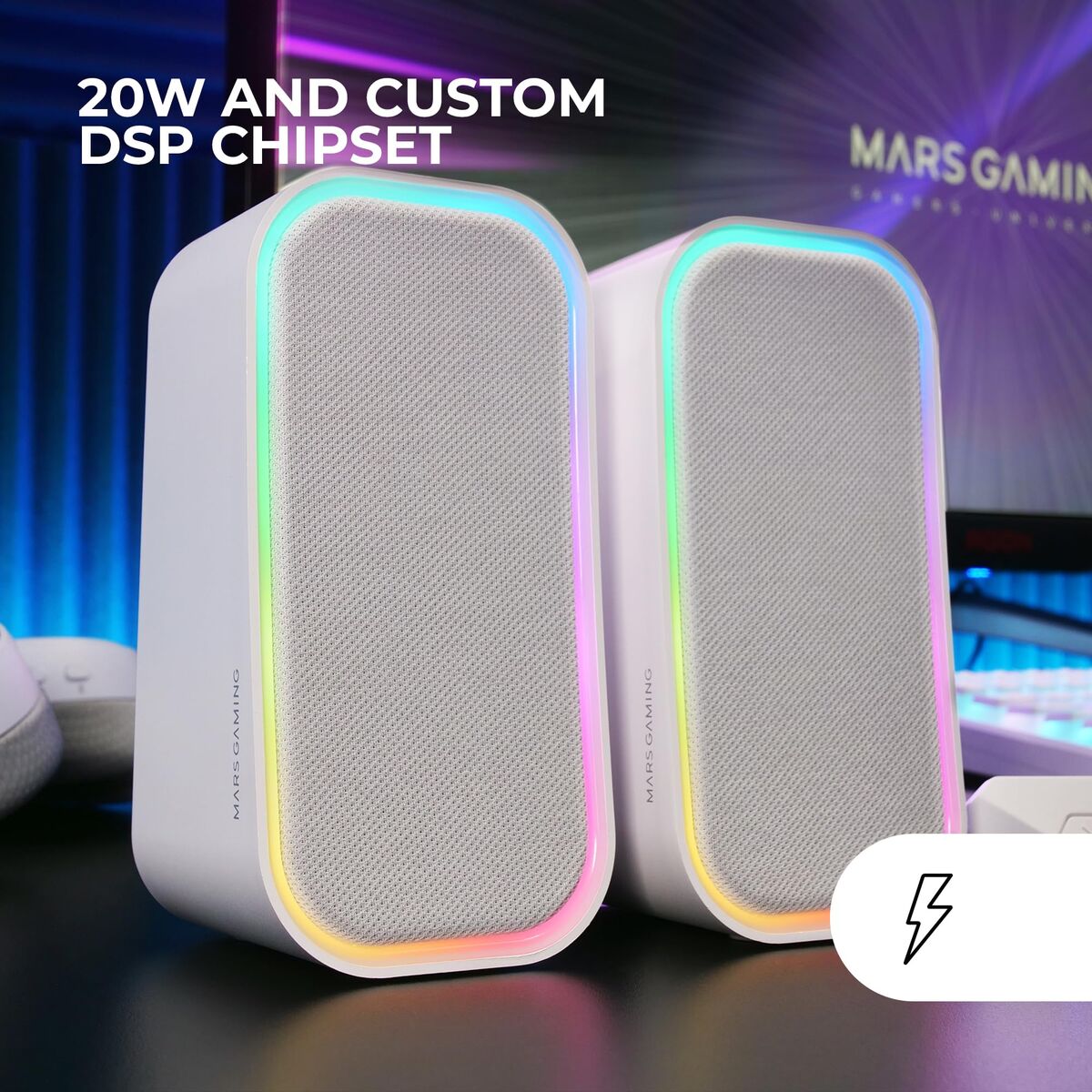 Difuzoare PC Mars Gaming MS-OM Alb 20 W 4 W