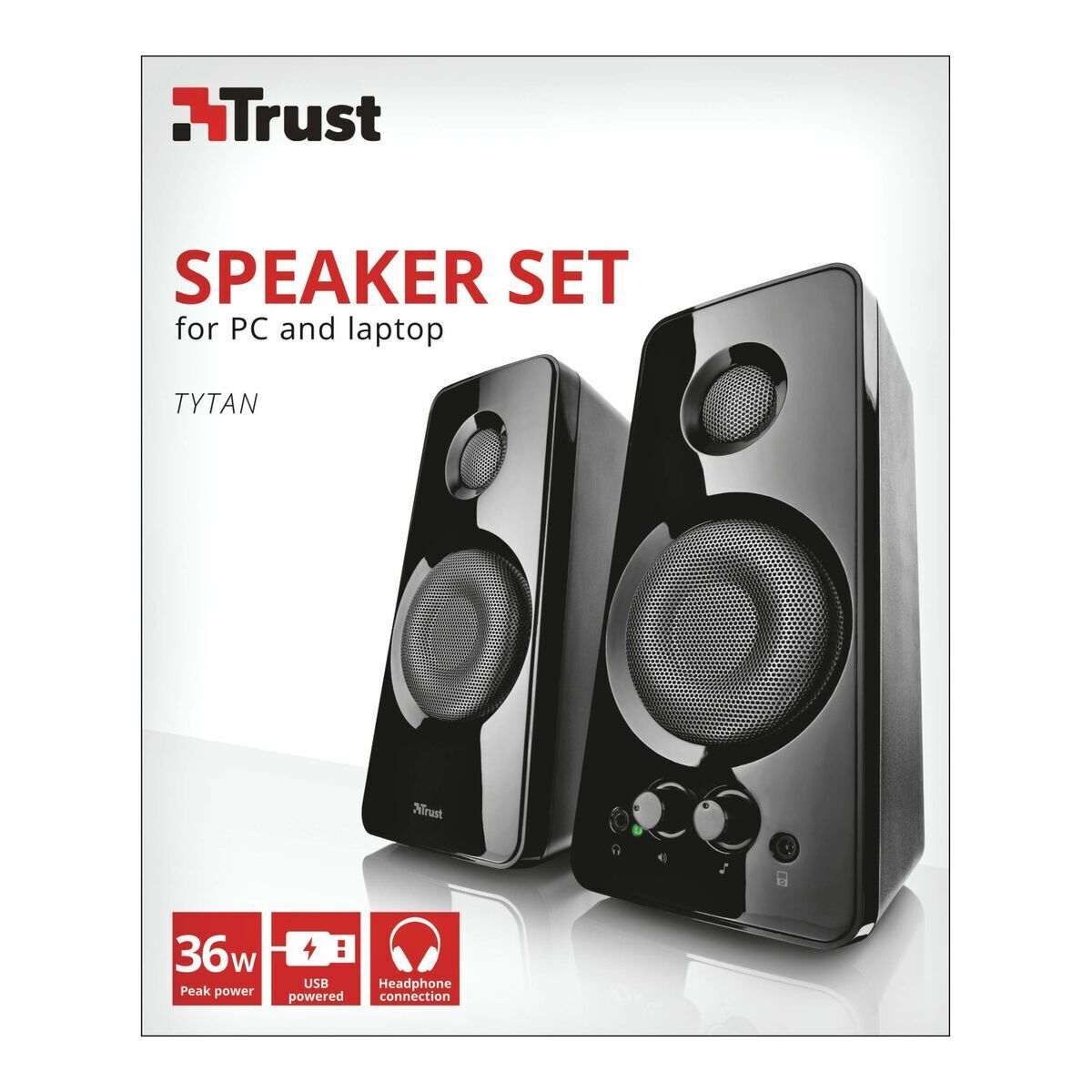 Difuzoare PC Trust Tytan Negru 18 W 4 W 36 W