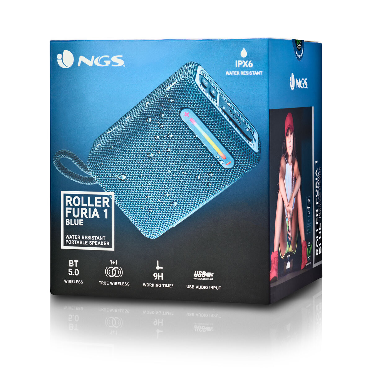 Difuzor Bluetooth Portabil NGS Roller Furia 1 Blue Albastru 15 W 7 W