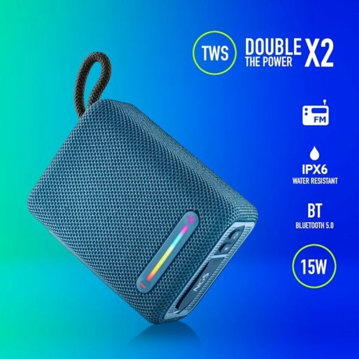 Difuzor Bluetooth Portabil NGS Roller Furia 1 Blue Albastru 15 W 7 W