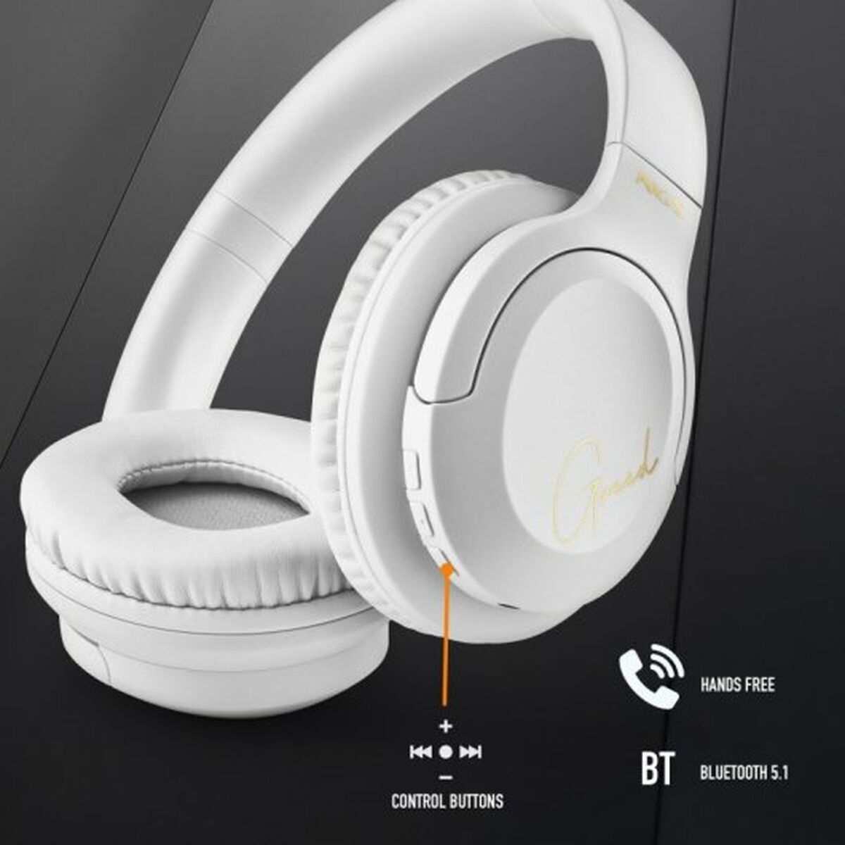 Căști Bluetooth cu Microfon NGS ARTICA GREED Alb Negru