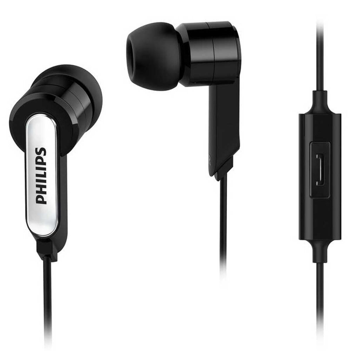 Căști cu Microfon Philips SHE1405BK/10 Negru Silicon