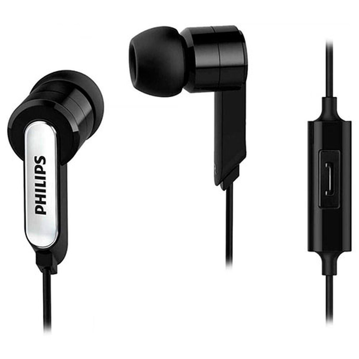 Căști cu Microfon Philips SHE1405BK/10 Negru Silicon