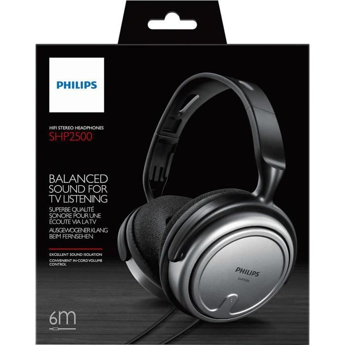 Căști cu Microfon Philips SHP2500/37 Negru Gri Cu cablu