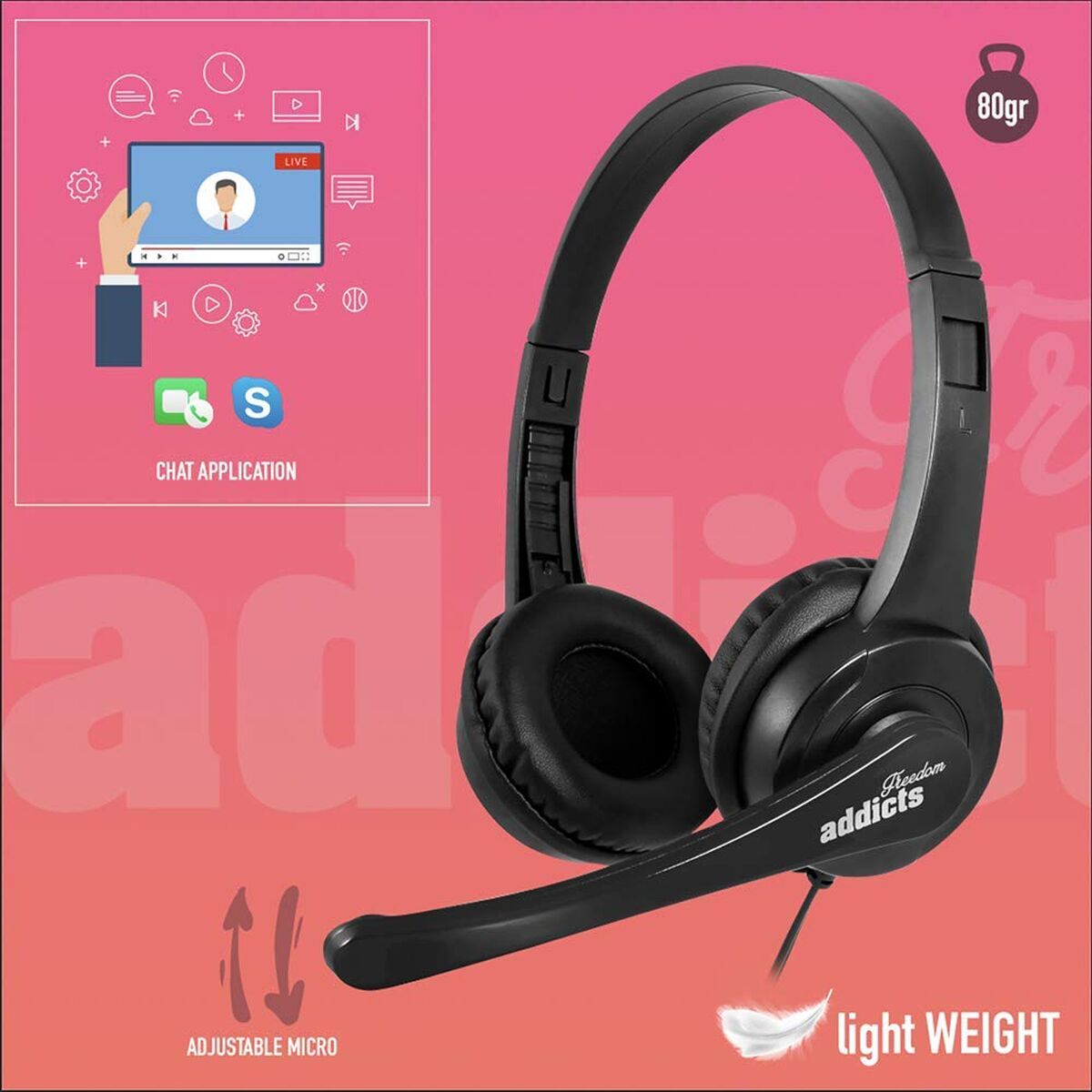 Cască cu Microfon NGS VOX505 USB Negru 32 Ohm
