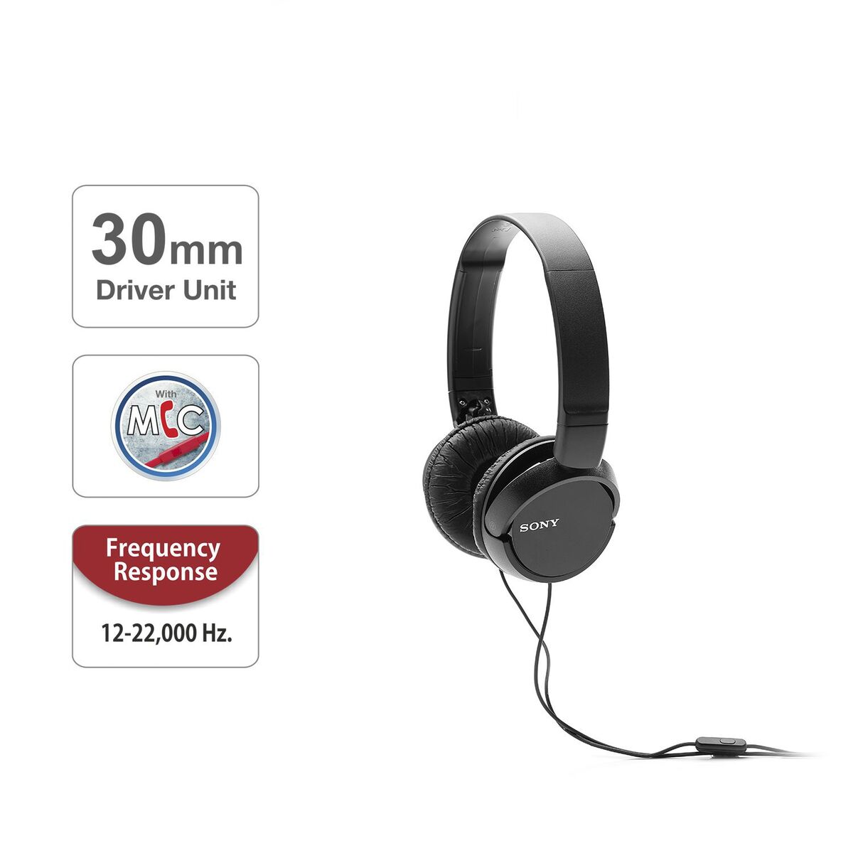 Căști cu Microfon Sony MDR-ZX110AP Negru