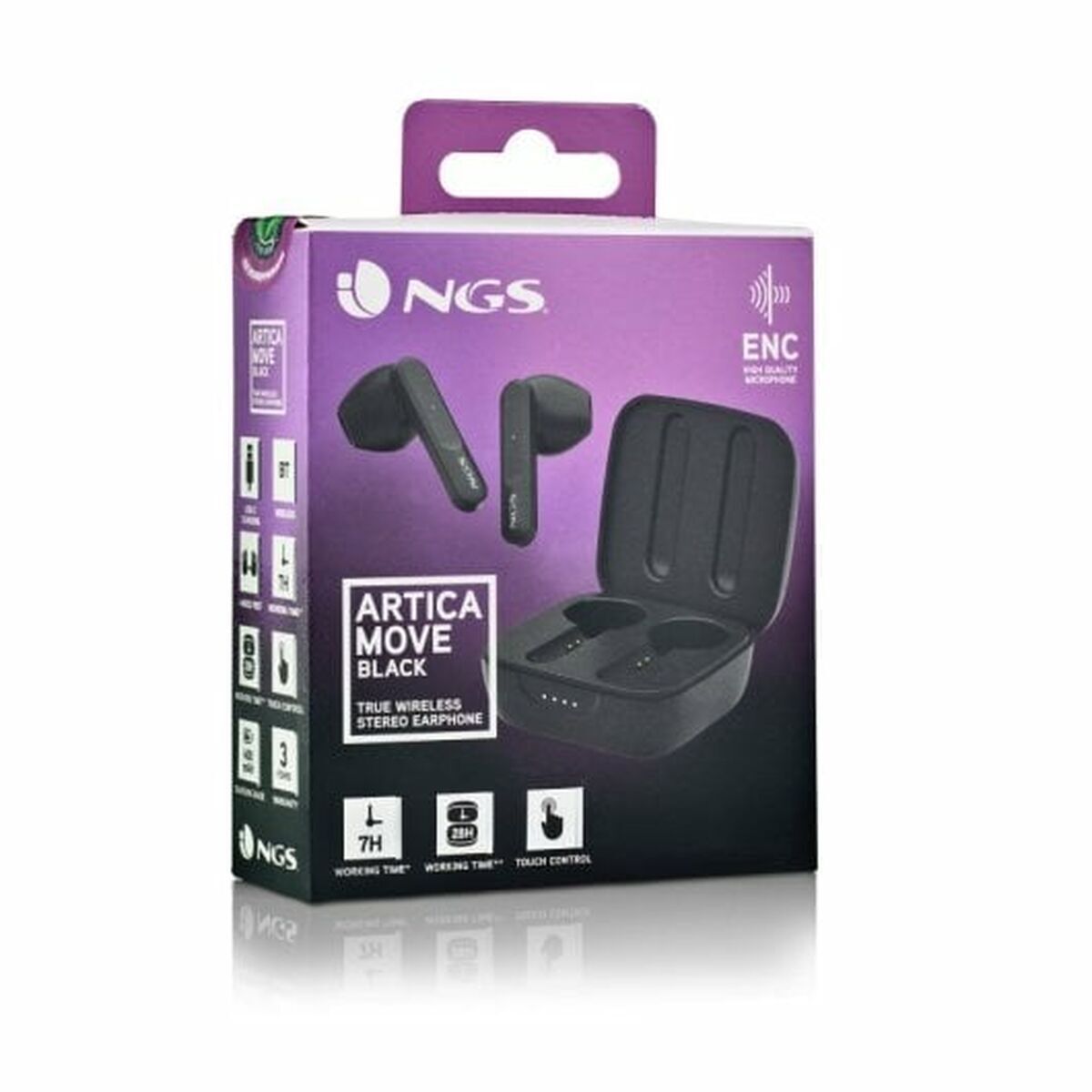 Cască cu Microfon NGS ARTICAMOVEBLACK Negru