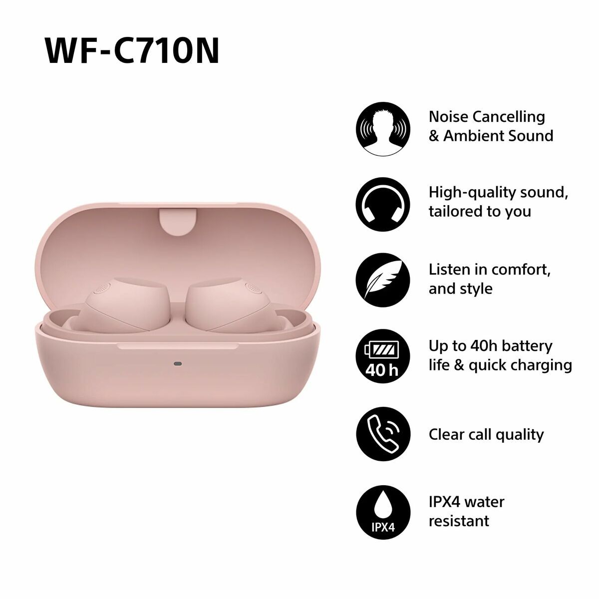 Căști Sony WFC710NP TW Roz